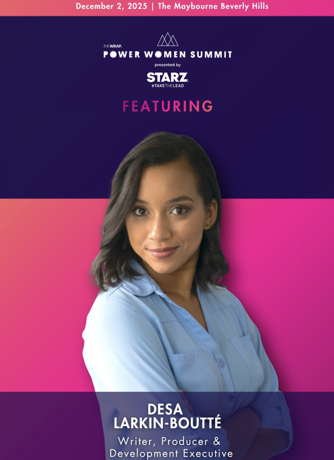 Desa Larkin-Boutté featured at TheWrap Power Women's Summit presented by STARZ